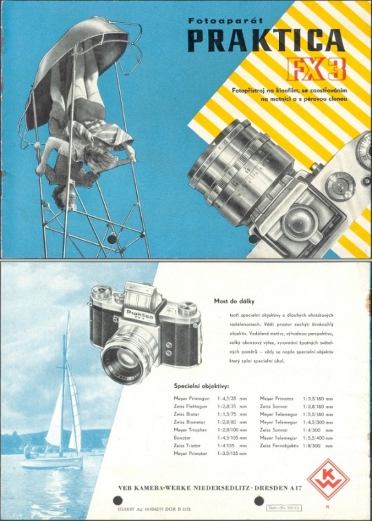 Praktica FX3(1957)(III-18-97 Ag 10-0542-57 DDR B 1172 Best.-Nr.320 CS)